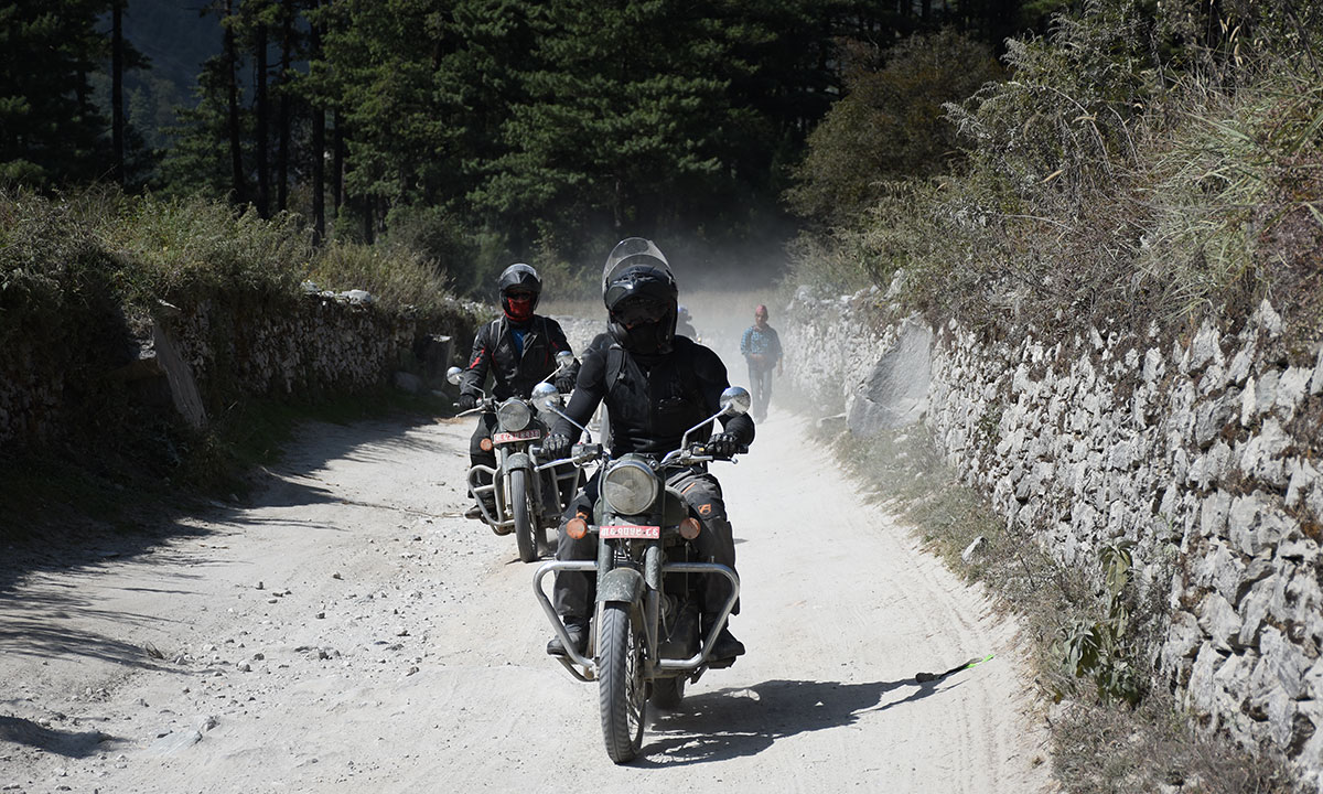 Riders on Classic 500 returning from Muktinath.