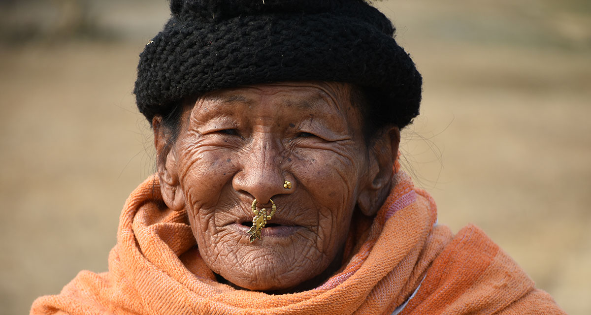 An elderly Nepali lady from Eastern Nepal.