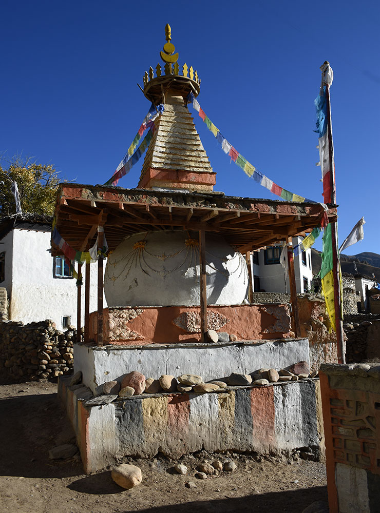 A buddhist chorten like this is a symbol of spiritual devotion. Upper Mustang tour with Wild Tracks Nepal Motorbike tours