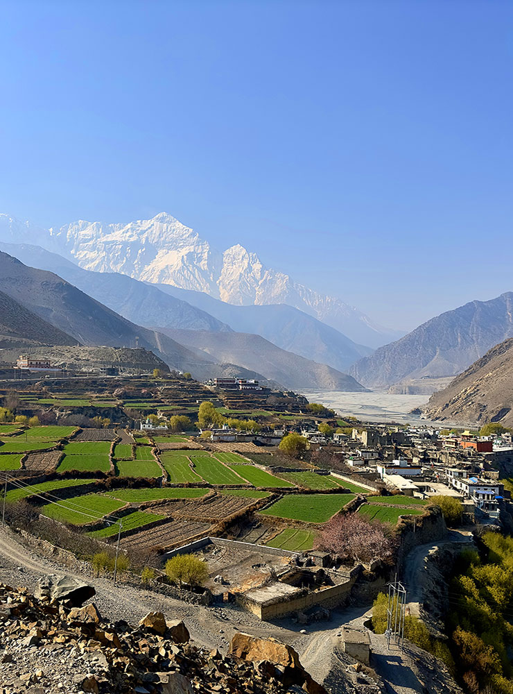 Kagbeni the scenic fort village on the way to Upper Mustang. With Wild Tracks Nepal Motorbike Tours